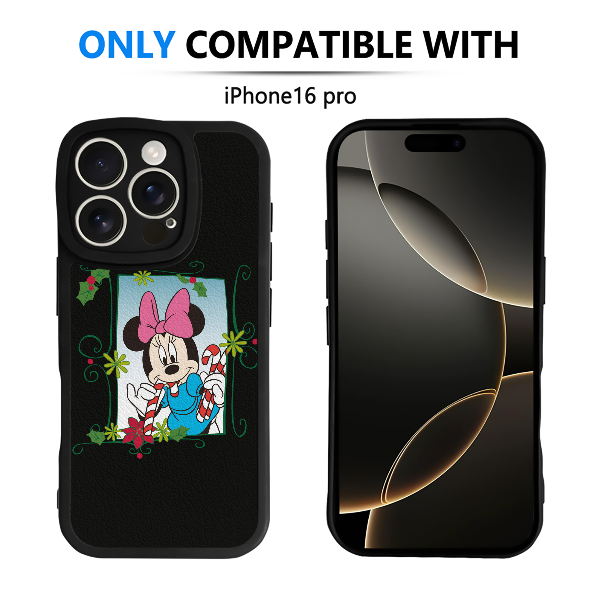 （画像用） ミッキーマウス Mickey Mouse 【iPhone 16シリーズ対応】シリコンスマホケース（レザー調） 材質：シリコン